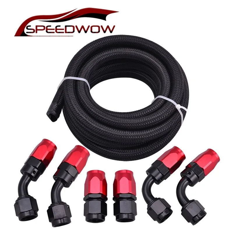 SPEEDWOW нержавеющая сталь плетеный масляный топливный шланг 0 + 45 90 градусов