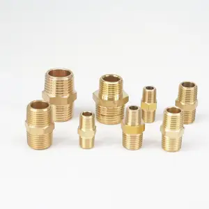 Редуктор для шестигранного Соска с наружной резьбой NPT 18 дюйма 14 дюйма 38 дюйма 12 дюйма, Редукционный латунный фитинг для труб, Соединительный адаптер