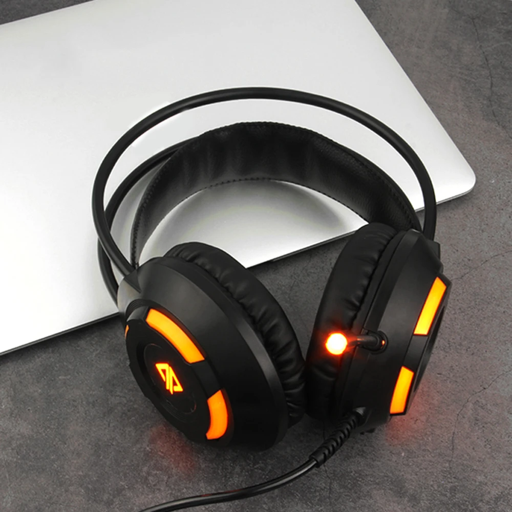 Светящиеся наушники Ajazz AX120 аудиоразъем 3 5 мм USB разъем 50 объемный бас музыка для