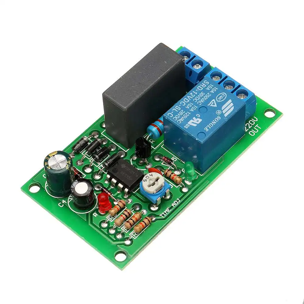 220V 10A 2200W Delay Relay Module Power On Disconnect Circuit Board Corridor Switch 65 x 38 mm | Обустройство дома