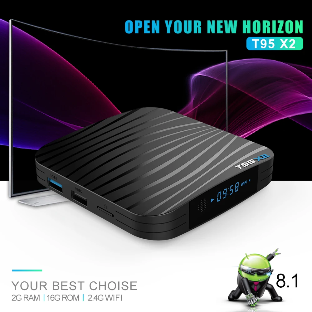 ACEMAX T95X2 Android 8 1 Amlogic S905X2 четырехъядерная ТВ приставка 2 ГБ 16 4 32 двойной Wi Fi USB 3 0 H.265 4K