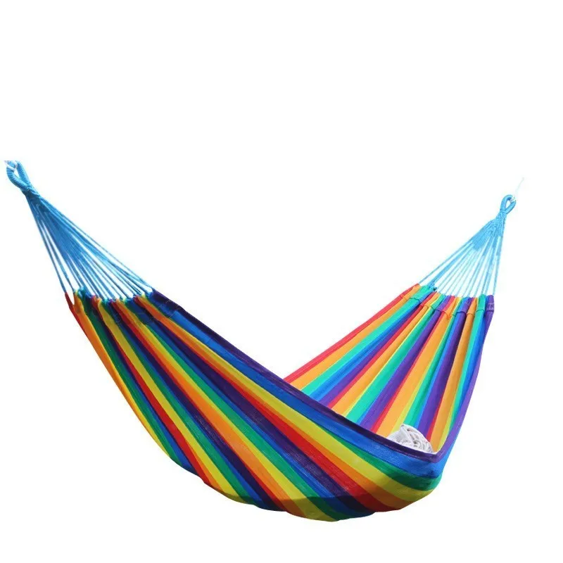 

Soft Rainbow Nylon Hammock 200*120cm Breathable Lightweight Design 1.5KG With Carry Bag