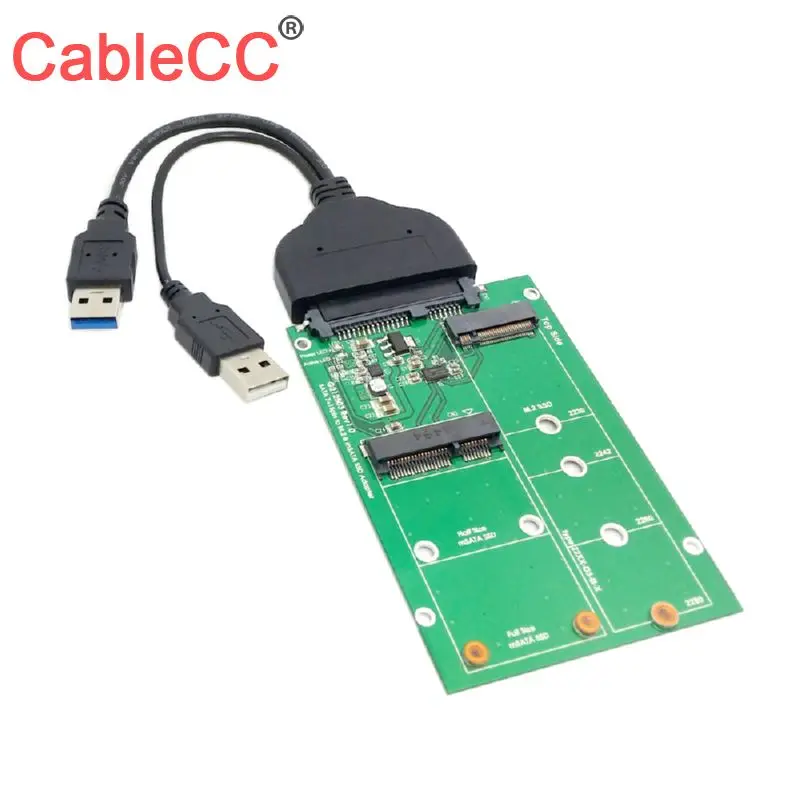 

CY Cablecc USB 3,0 для SATA 22P 2,5 "жесткий диск для Mini PCI- E 2 Lane M.2 и mSATA SSD адаптер