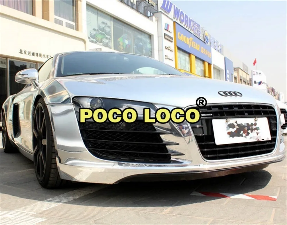 Gloss Chrome Mirror Vinyl Stretchable PVC Car Motorcycle Scooter Sticker Anti-wrinkle Apply To Car's Hood trunk roof dashboard |