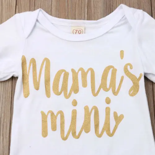 На день матери для новорожденных маленьких девочек Комбинезон + штаны повязка на