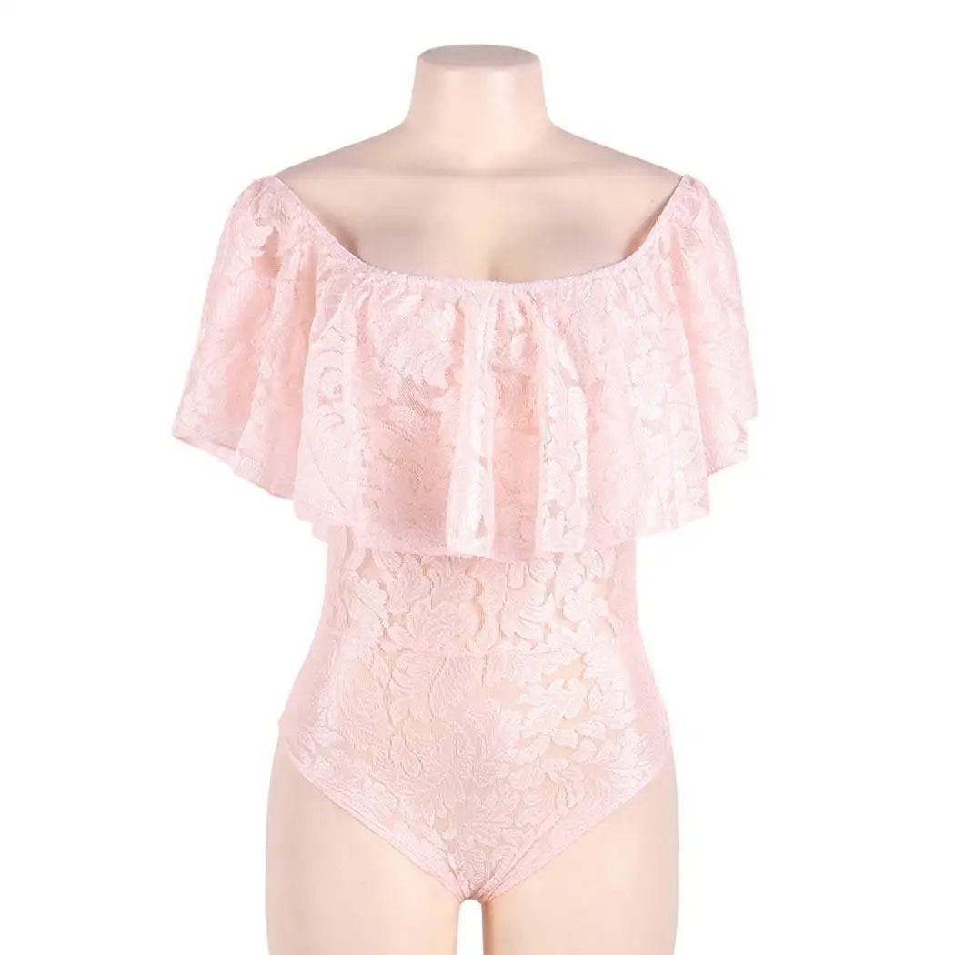 Женские повседневные косой вырез с оборками See Through Home Sleep casual etc Romper Боди