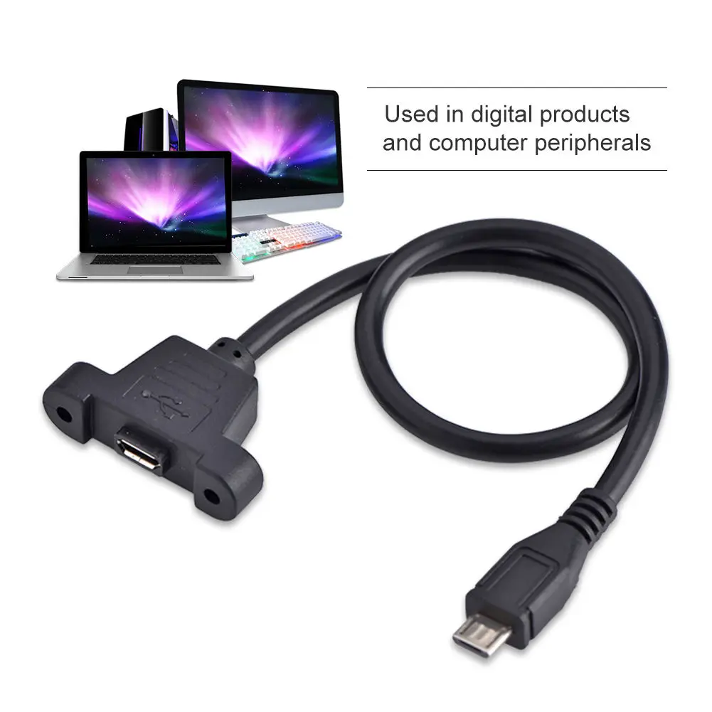 Удлинительный кабель с Micro USB 5Pin штекер гнездо винтовым отверстием для крепления