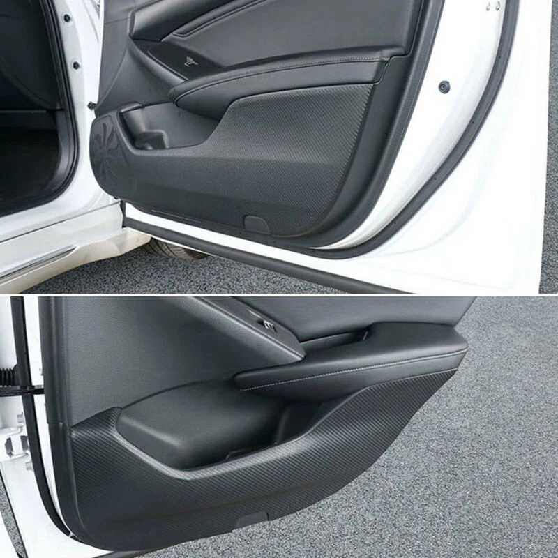 4 шт./компл. углерода волокно кожа черный двери автомобиля обложка 18 антиударная