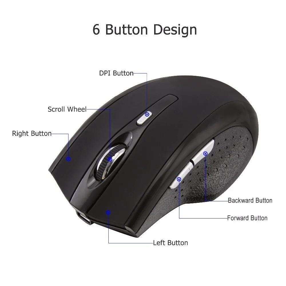 Bluetooth беспроводная мышь перезаряжаемая Бесшумная игровая с шестью кнопками