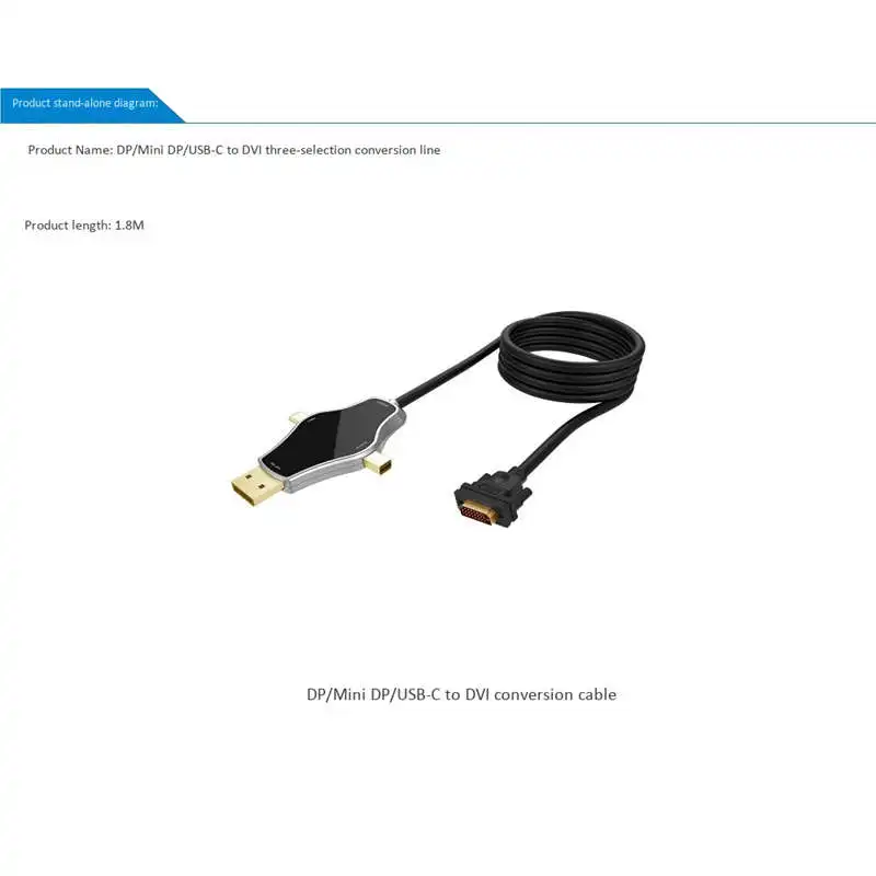 3 в 1 многофункциональный конвертер поддерживает Usb3.1 Type C + Dp Mini на выход сигнала Dvi