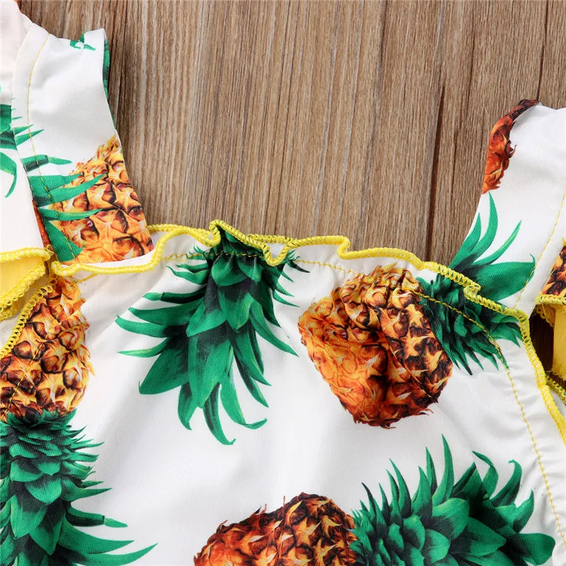 Милые купальники для девочек с рисунком ананаса Цельный &quotтанкинис&quot 2018 на лето