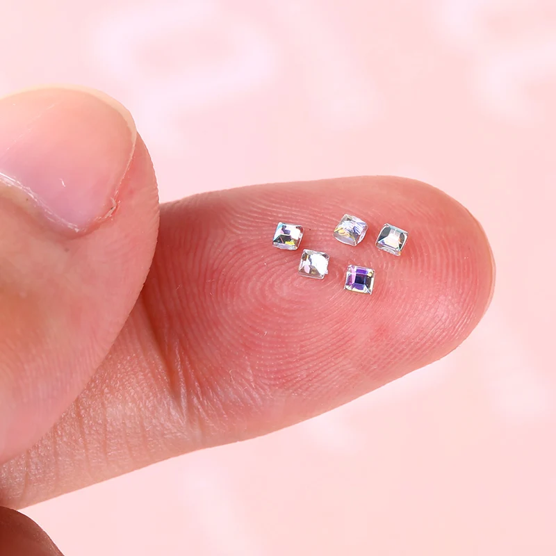 Blueness 1 Box Of Shiny Rhinestone Acrylic UV Gel Diy Nail Water Diamond Accessories Art Deco Square Glass Design | Красота и