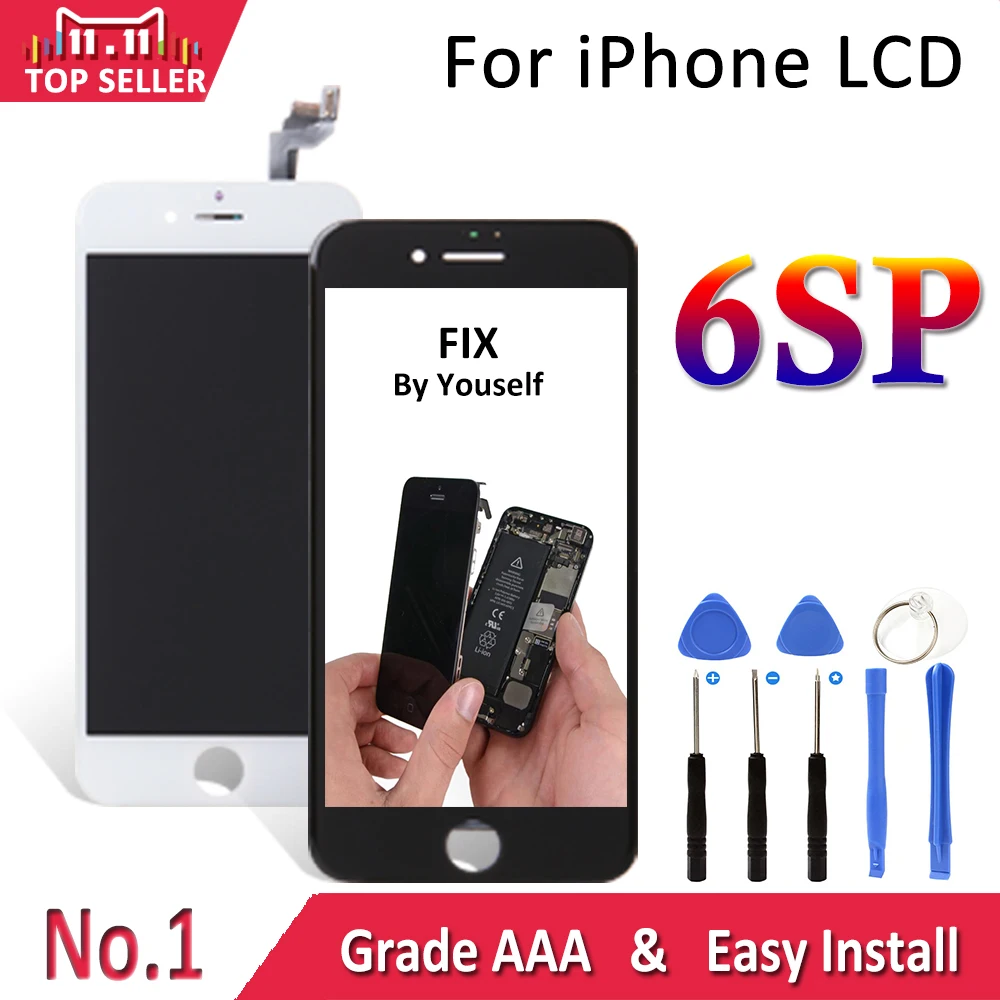 LCD дом для iPhone 6s Plus ЖК дисплей сенсорный экран дигитайзер Рамка Новый Ecran стекло