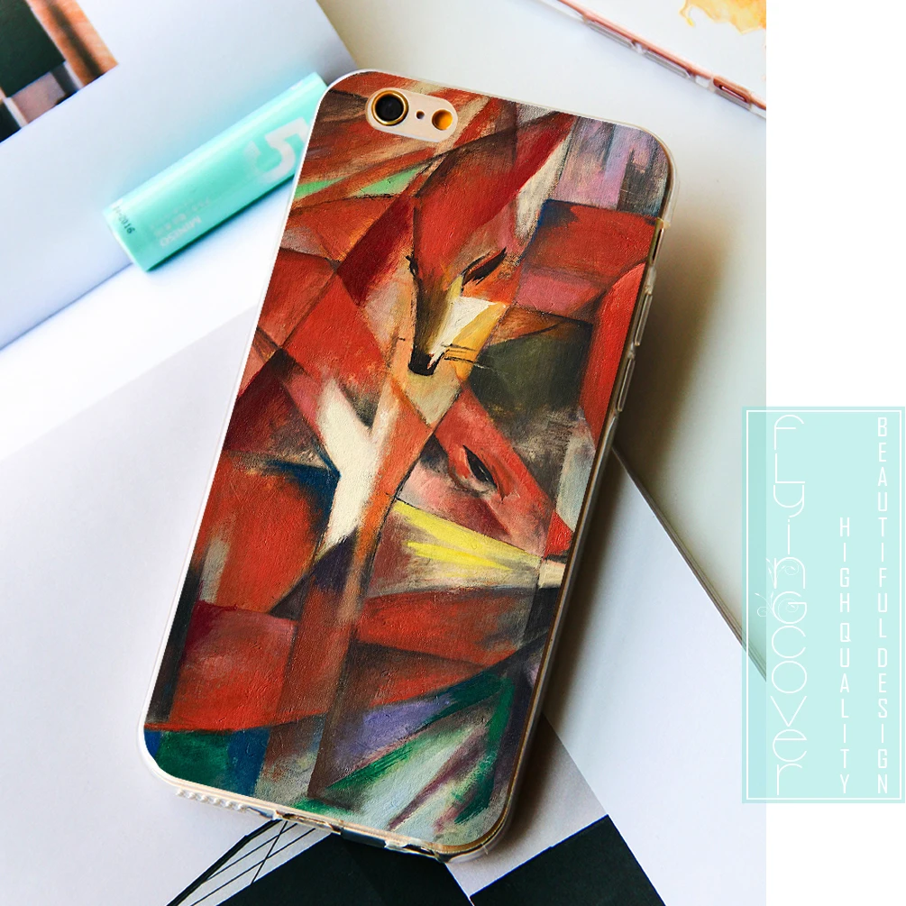 Fundas Franz Marc The Foxes Мягкие силиконовые чехлы для телефонов iPhone XS Max XR 7 8 6 S Plus 5S 5 SE 5C 4S 4