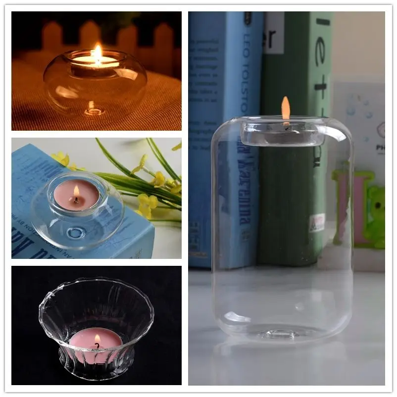 1 шт. красивые прозрачные светильник подсвечники для чая свадебный стол вечерние