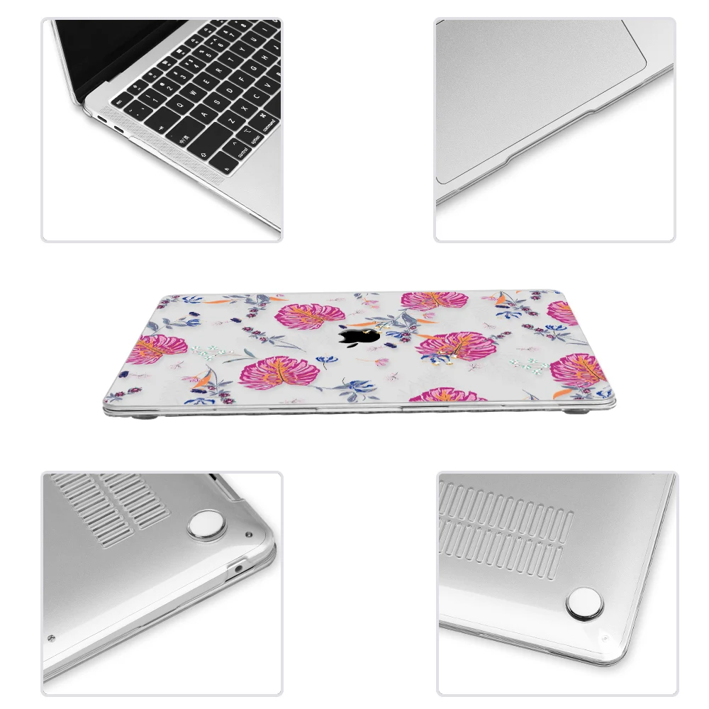 Цветной чехол для ноутбука MacBook 12 дюймов Air 11 13 A1466 A1932 retina 15 Pro 3 Touch bar пластиковый