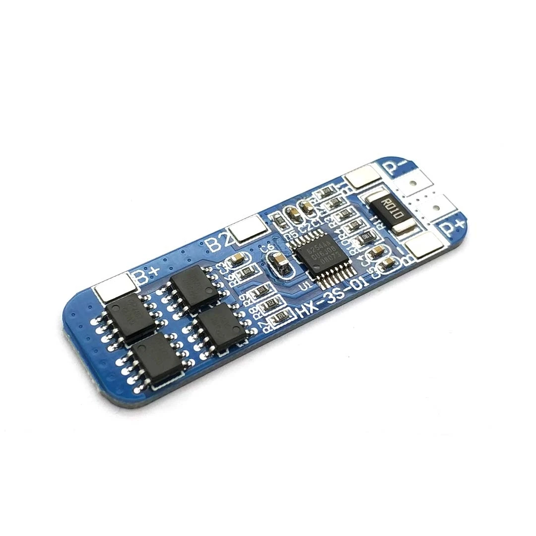 Плата защиты литиевой батареи, 12 В, 10 А, 3S, печатная плата для упаковки из 3 элементов литий-ионной батареи 18650, модуль 50x21x1 мм