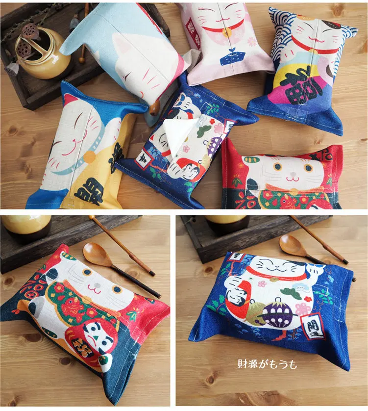 Японское бумажное полотенце lucky cat из хлопка и льна чехол тканевый бумажный мешок
