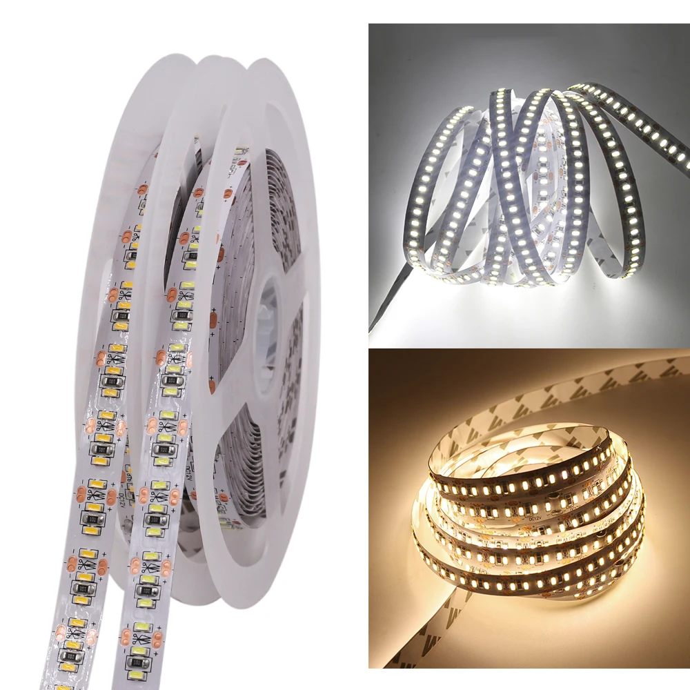Диммируемая Светодиодная лента 5 м 12 В постоянного тока 3014 SMD 1020 светодиодов/м +