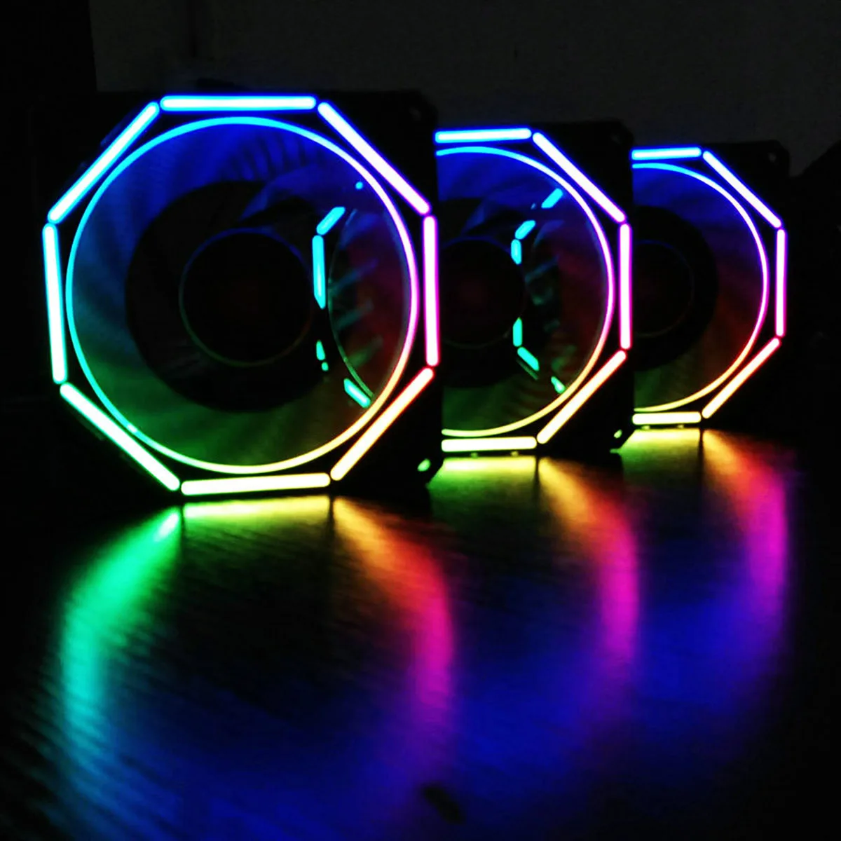 Чехол для компьютера охлаждающий вентилятор RGB регулируемый светодиодный 120 мм
