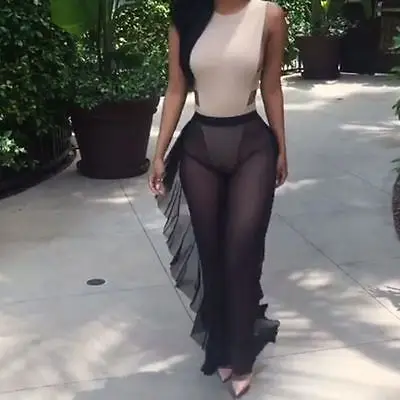 2019 пикантные женские свободные Стрейчевые однотонные широкие длинные брюки с