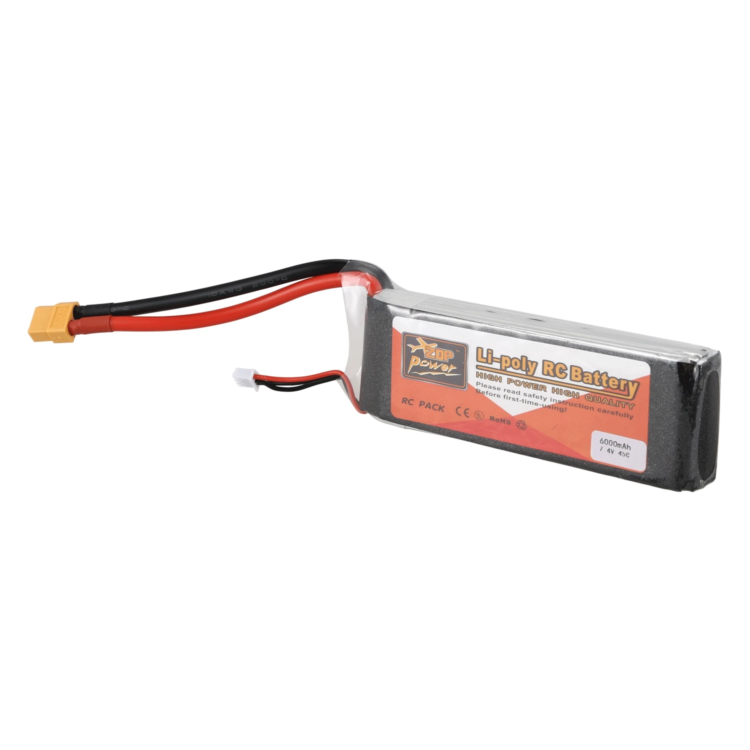 Топ ZOP POWER 7 4 в 6000 мАч 45C 2S Lipo батарея XT60 разъем для радиоуправляемых гоночных