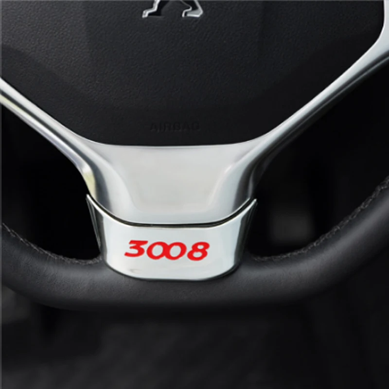3D 3008 наклейка на рулевое колесо Foal burn хромированная из АБС пластика для Peugeot 2012 2013