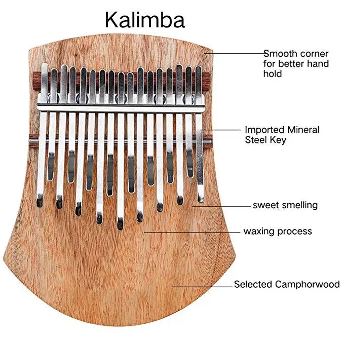 17 клавиш калимба палец пианино перкуссия музыка camphor дерево C тон Mbira Likembe