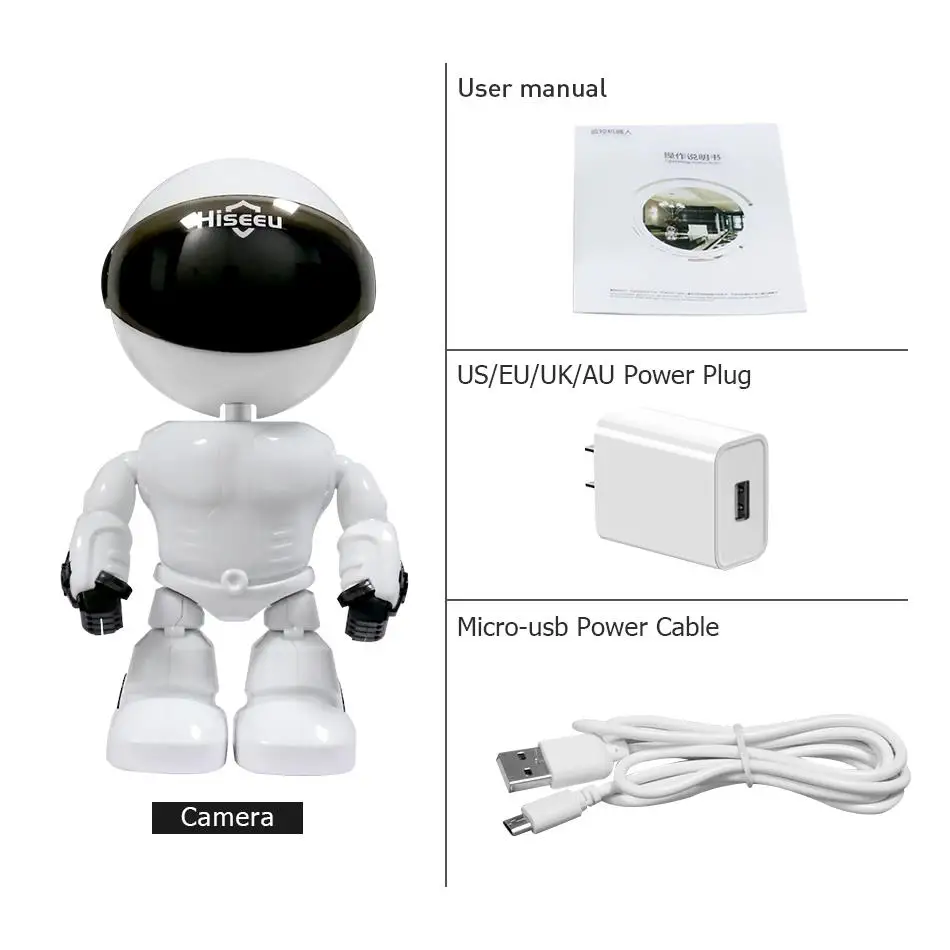 Hiseeu 2MP HD Беспроводная 1080P IP камера Wifi робот безопасности ночного видения сеть