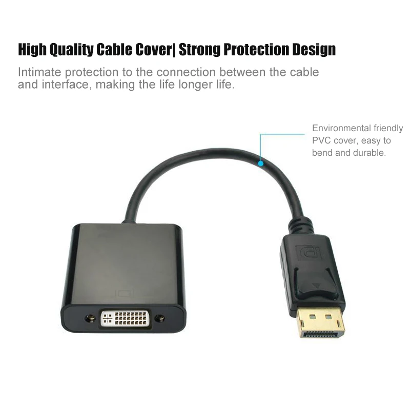 DP к DVI адаптер DisplayPort 24 + 5 кабель конвертер мужчин и женщин поддержка 1080 P для