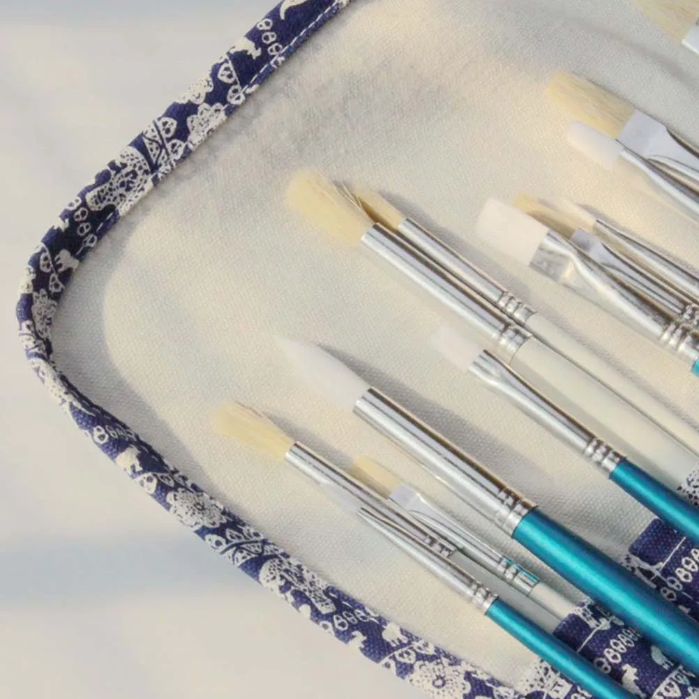 

1pc Paint Brush Holder Portable 20 Slots Canvas Storage Pencil Case Wrap Paint Brush Rollup for Artist Students Painter