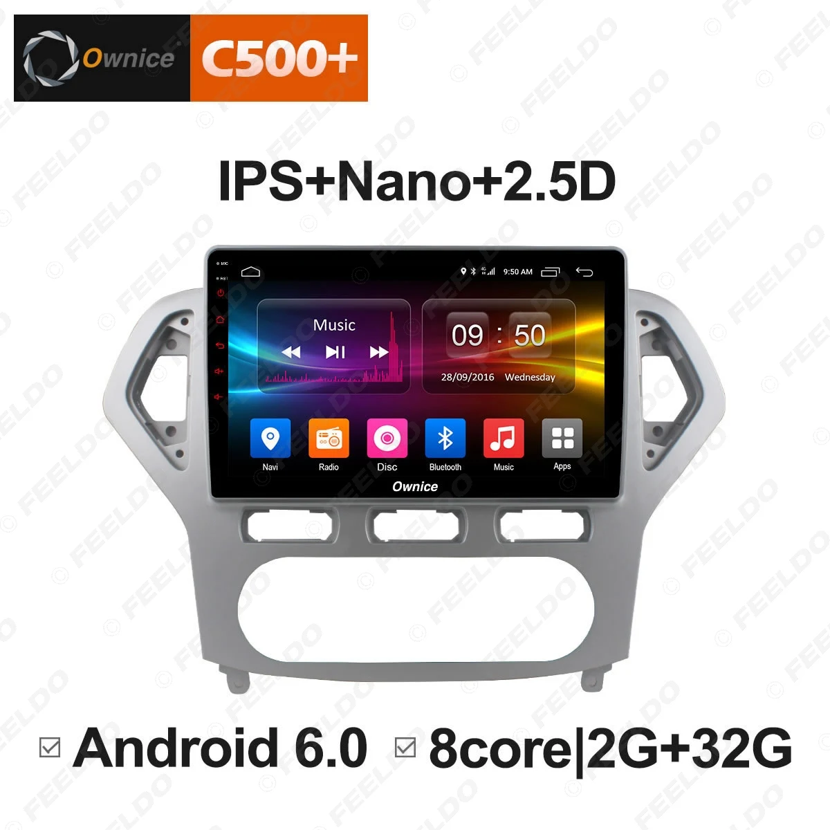 FEELDO 10 1 &quotAndroid 6 0 4 ядерный/DDR3 1G/16G/поддержка 4G ключ автомобильный медиаплеер с GPS/FM/AM