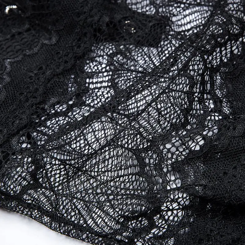 Женские Боди пикантные черные сапоги Лето 2019 Готический пижамы белье кружево