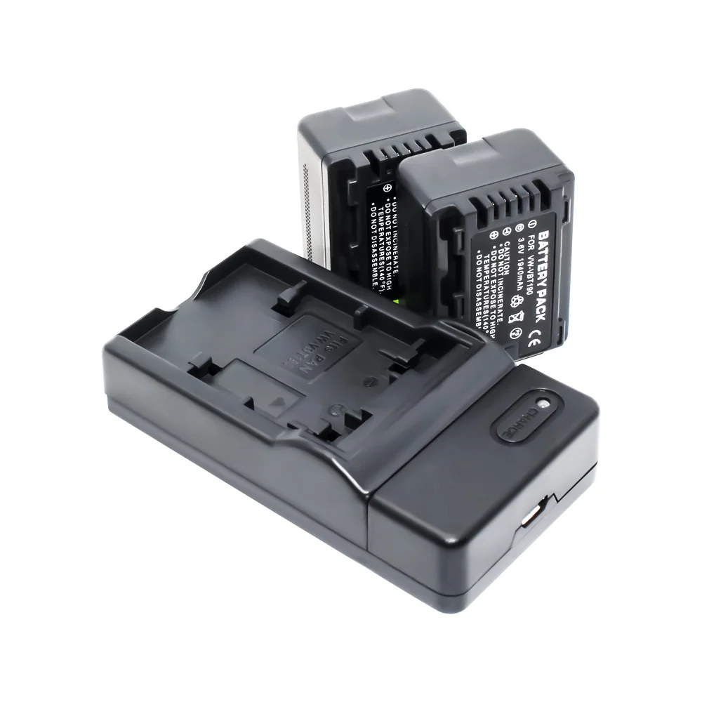 2 шт. VW VBT190 VBT380 видеокамера батарея зарядное устройство набор для Panasonic HC V110 V130 V160