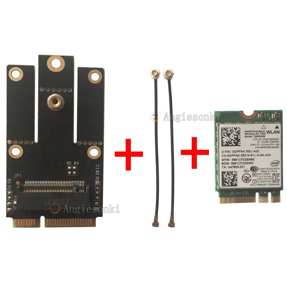 7260NGW Wi Fi WLAN карта Bluetooth 4 0 7260AC & NGFF к Мини PCI E адаптеру и IPEX 1 антеннаи Gen4 MHF4 Новинка|wifi