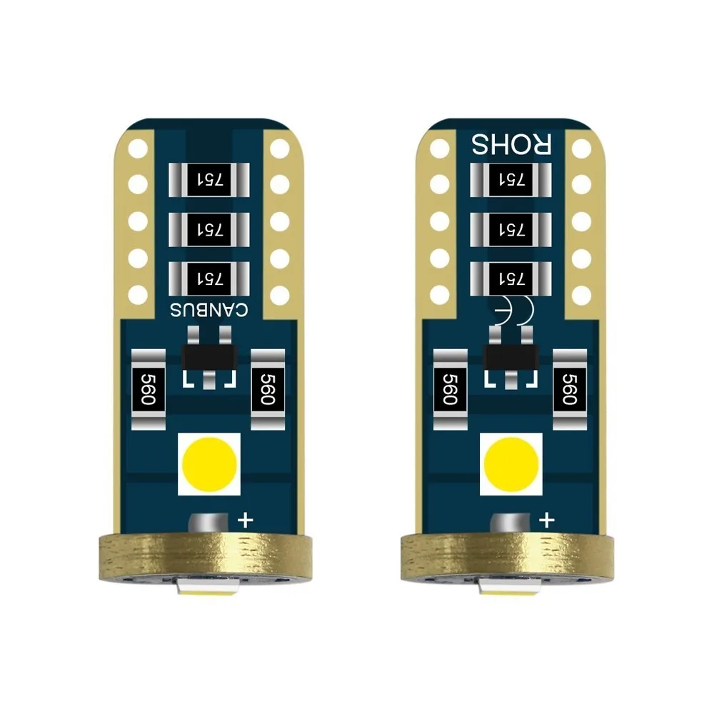 1 шт. 3030 SMD T10 W5W светодиодный Габаритные фонари для автомобиля лампа чтения