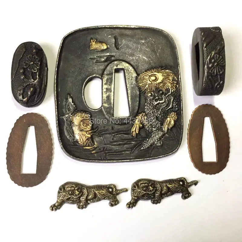 Комплект Tsuba из сплава подходящий для японского самурайский меч катана Wakizashi Tanto