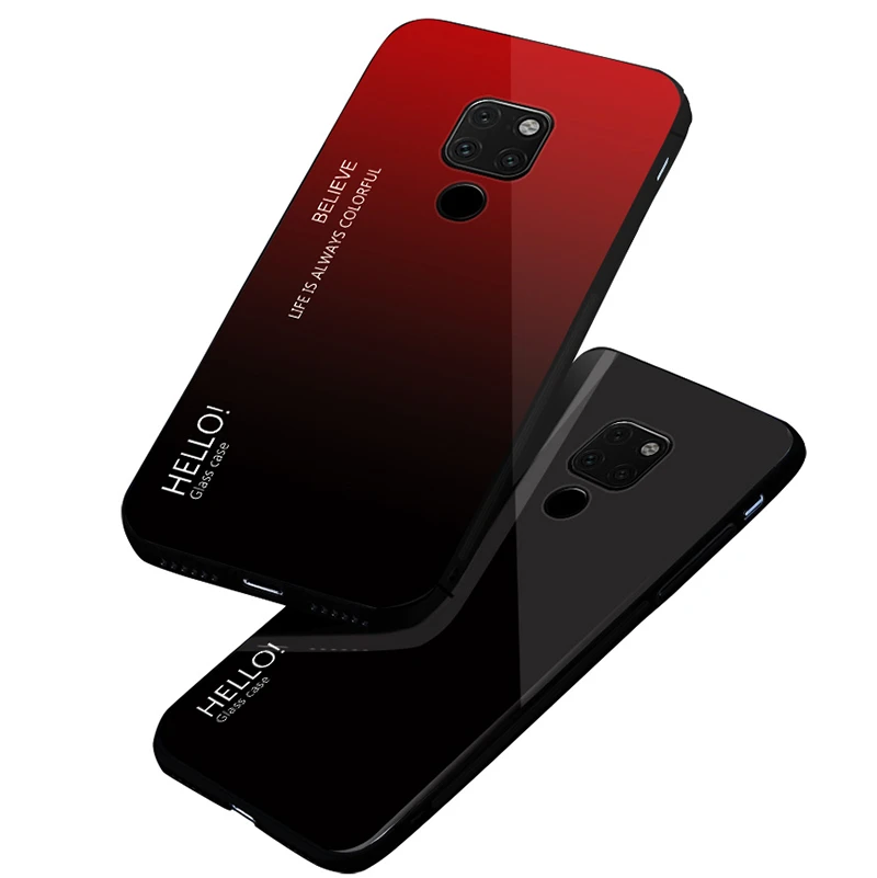 Чехол из закаленного стекла для Huawei Mate 20 мягкая силиконовая рамка с цветной