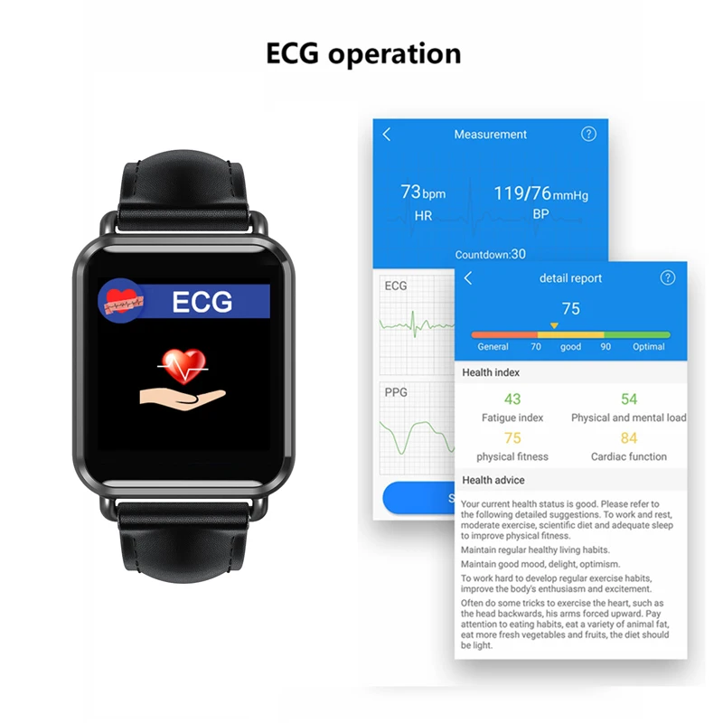 Newwear Q13 умные часы для мужчин ECG + PPG кровяное давление Пульс 1 3 'пользовательский