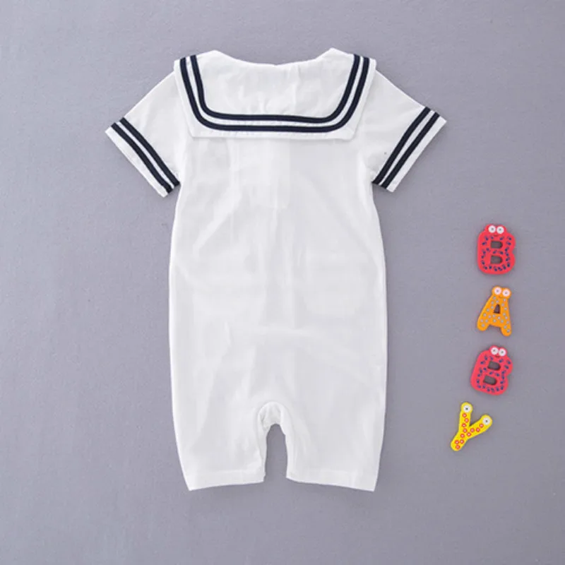 Summer Rompers For Baby Boys Sailor Suit Navy Style Comfortable Clothes Kid Clothing Breathable New Year |