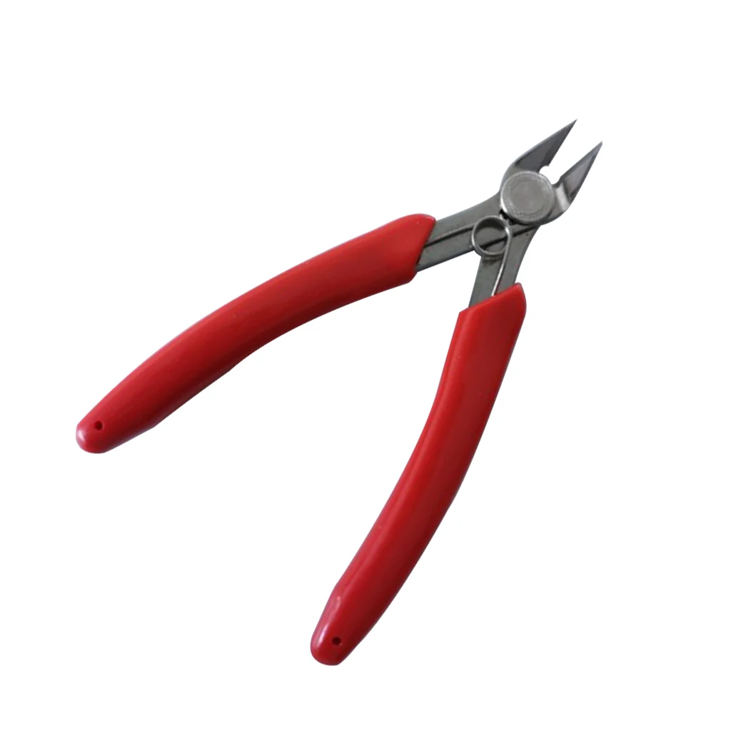 Stainless Steel 20 Degrees Metal Models Building Hand Tool Electrical Wire Cable Cutter Side Plier DIY Red |