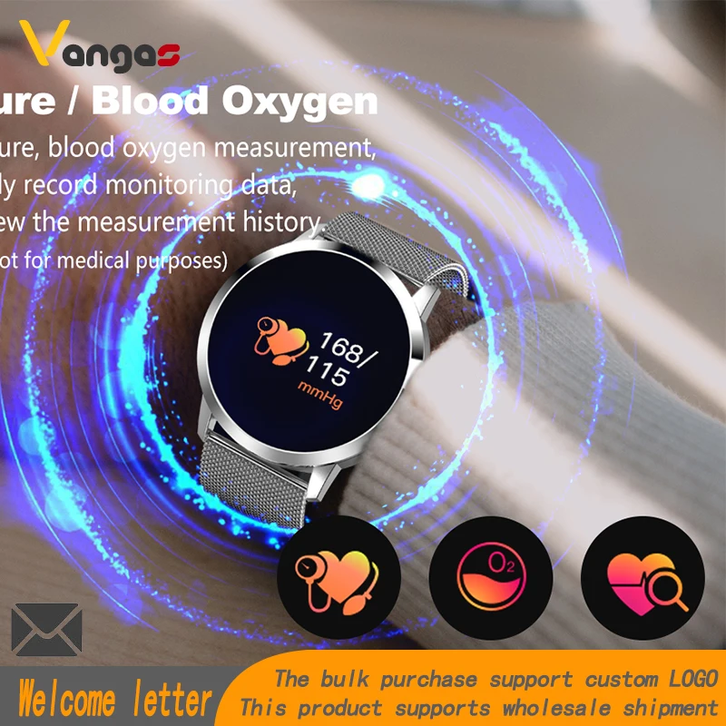 Vangas Q8 Смарт часы OLED Цвет Экран умные фитнес трекер монитор сердечного