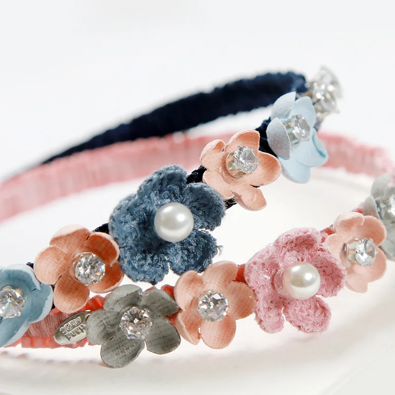 

Hair Accessories For Girls Flower Headband Rhinestone 1PC Popular Women High Quality Korean Handmade Hot Sale Hairbands