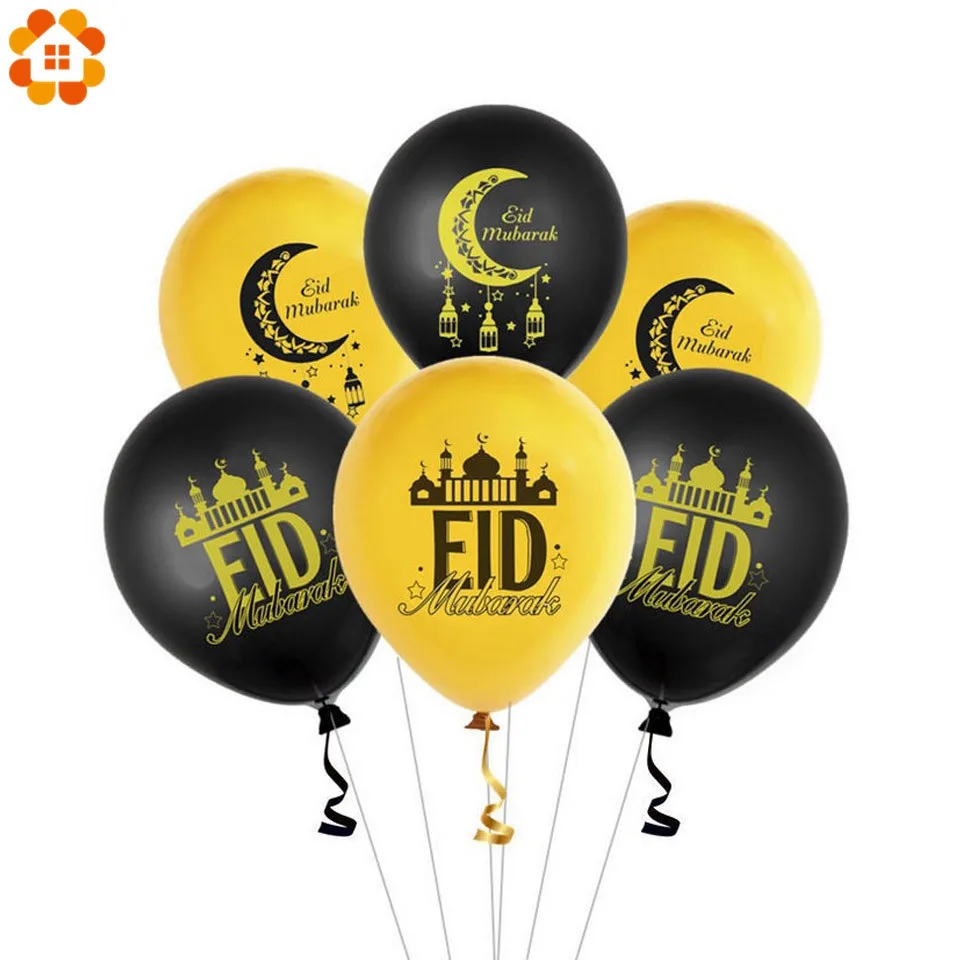 30 шт. DIY EID Мубарак декор для вечеринки ИД золотой черный баллон из гелий