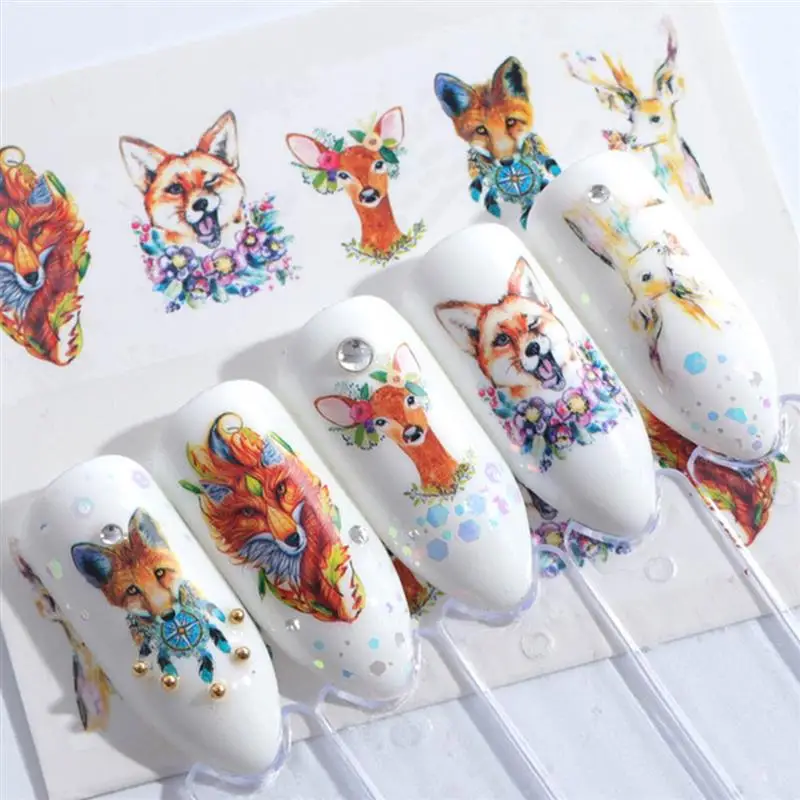 Новые украшения ногтей воды decals15pc/набор наклейки на ногти Сова Фламинго голова