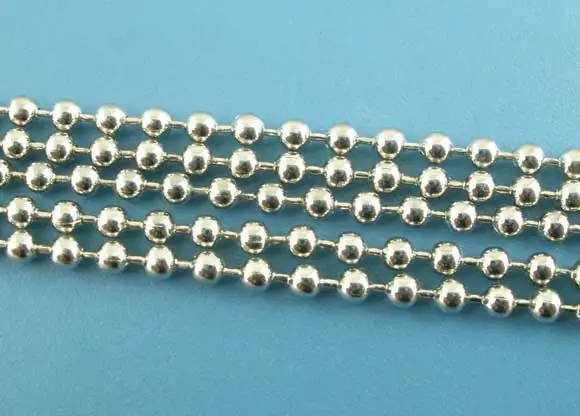 

DoreenBeads 800cm Silver Color Smooth Ball Chains Findings 2mm Dia. (B02930), yiwu