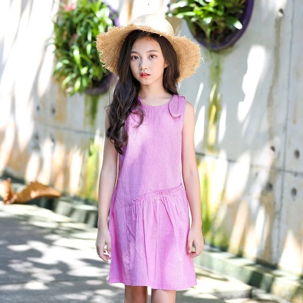 Toddler Kids Baby Girls Dresses Summer 2019 Size 10 12 14 16 Red School Bow Dress For Casual Clothing Children Clothes | Детская одежда