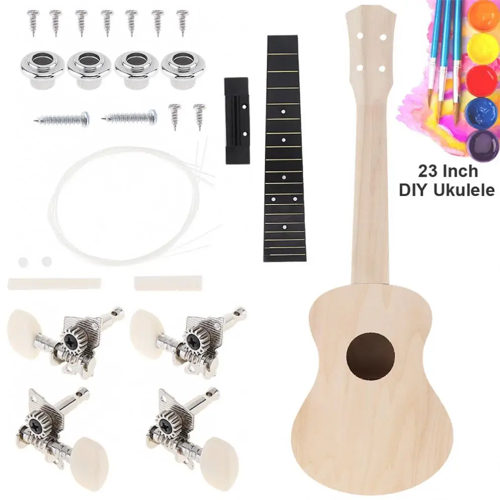 Распродажа 23 дюймов укулеле DIY Kit Концерт Гавайская гитара для картина ручной