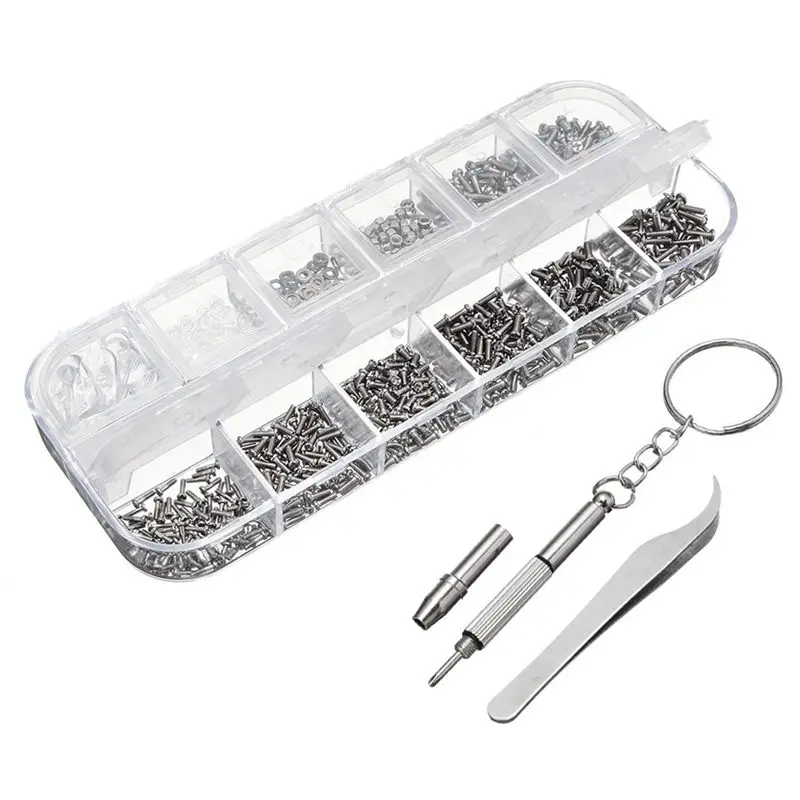 

1100x Mini Glasses Sunglass Watch Spectacles Screws Nuts Screwdriver Repair Kit