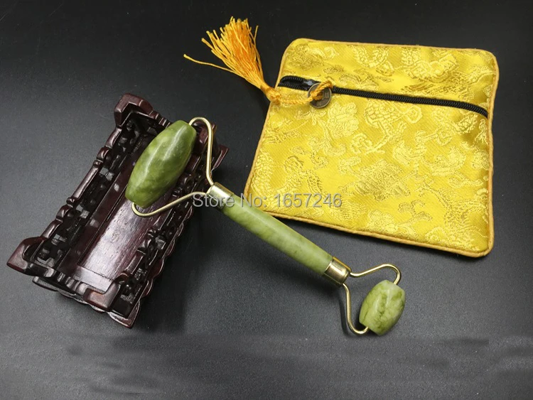 Double Head Green Jade Roller Elliptical Massager Eye Face Neck Facial Slimming Thin face Beauty Health Care Tools for Gift | Дом и сад
